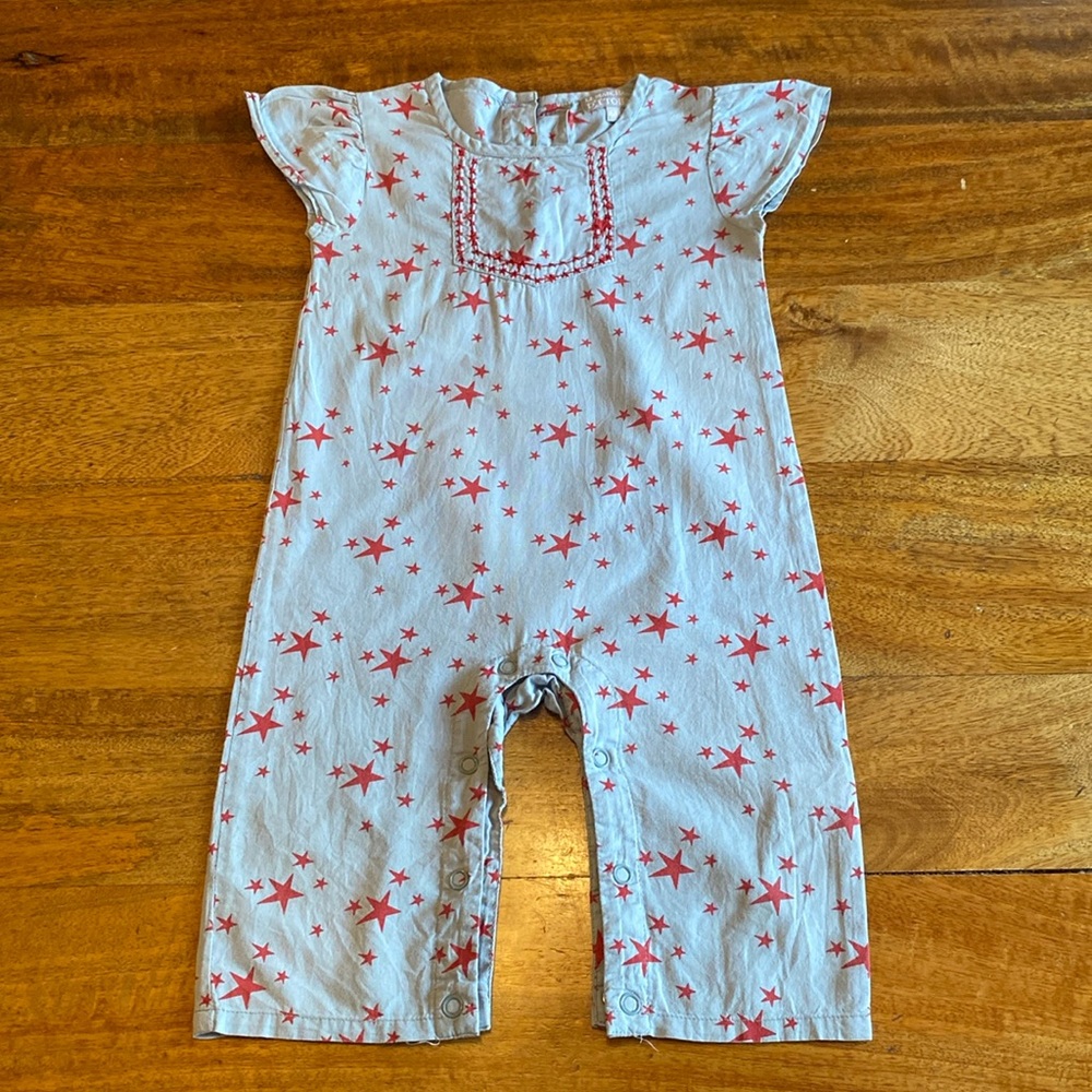 Le Marchand D ETOILES Infant Girls Stars Romper One Piece